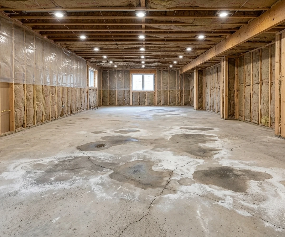 Before: Basement rec room