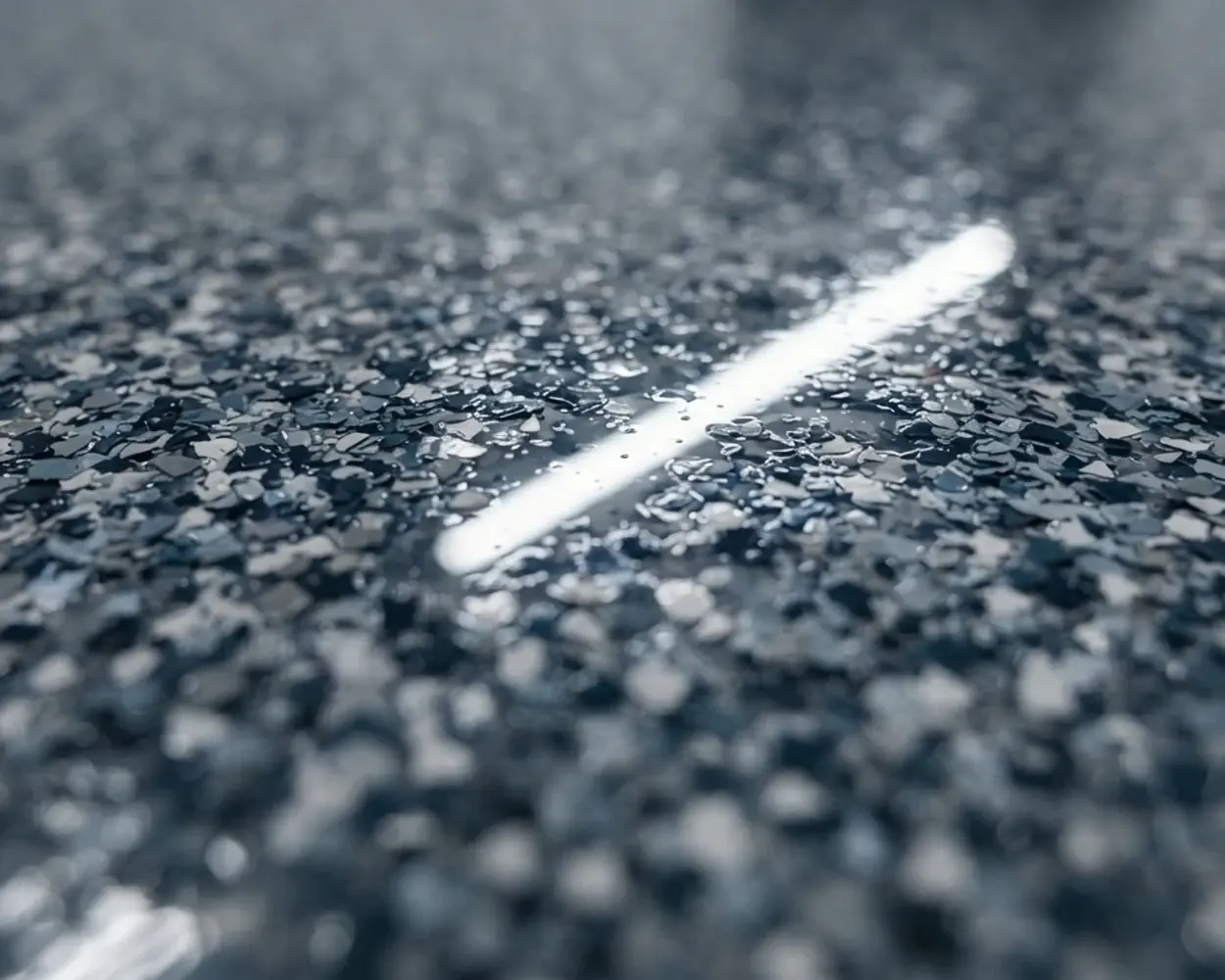 Decorative flake finish on a concrete floor